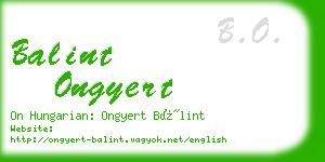 balint ongyert business card